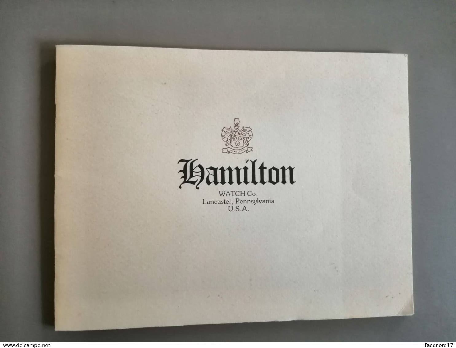 Catalogue Montres Hamilton  Watch Co Lancaster, Pennsyvania Usa - Other & Unclassified