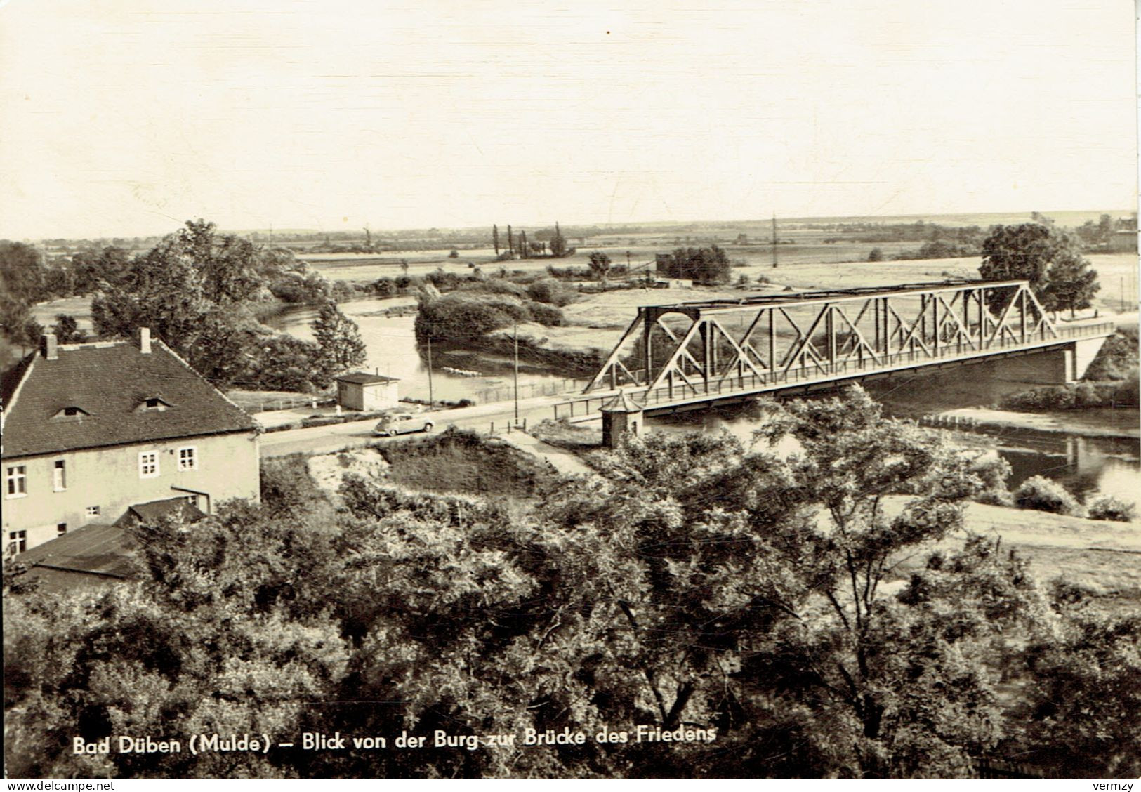 BAD DÜBEN : Blick Von Der Burg Zur Brûcke Des Friedens - Photo Véritable - Bad Dueben