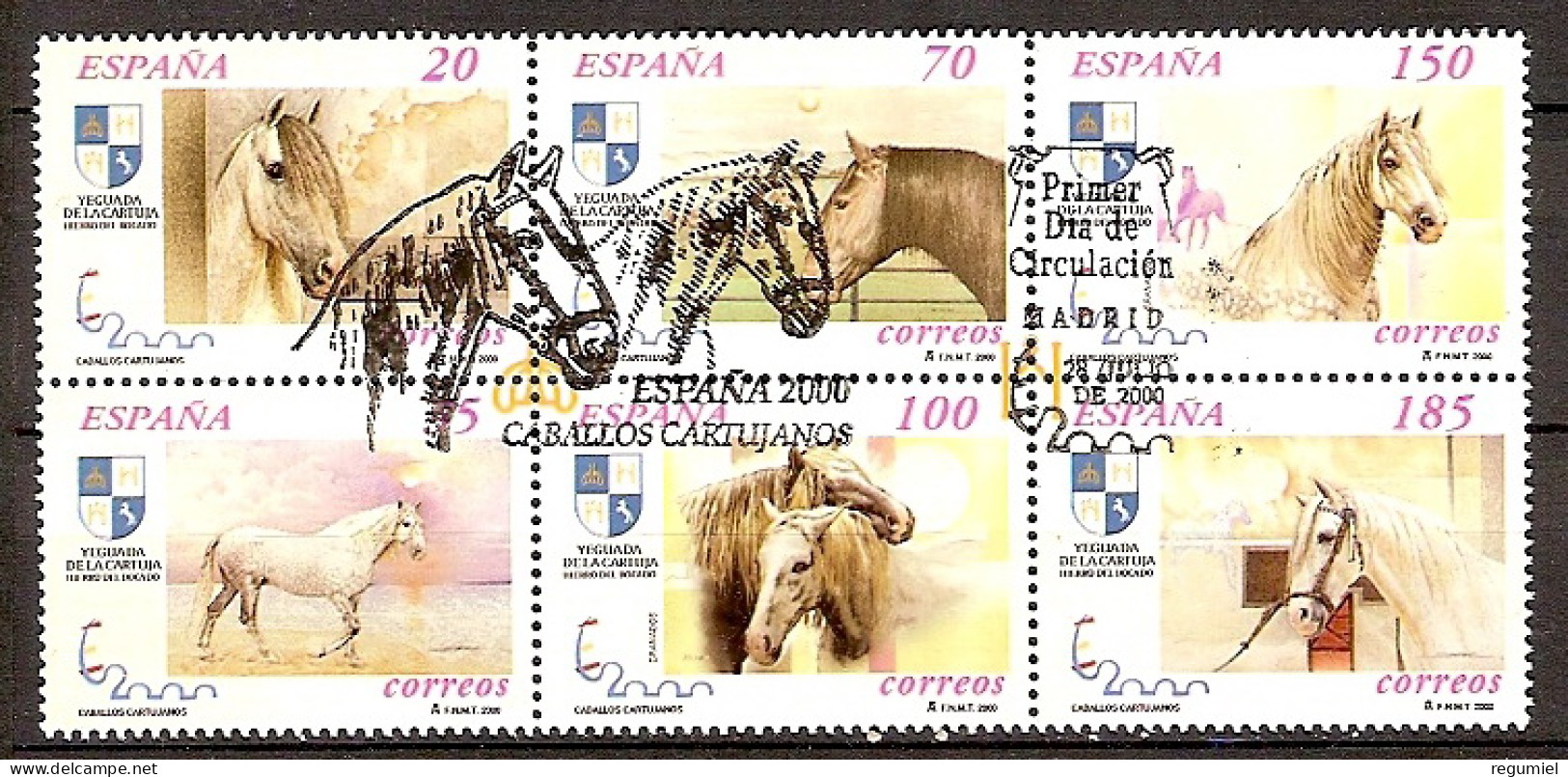 España U 3723/3728 (o) SH. Caballos. 2000 - Gebraucht