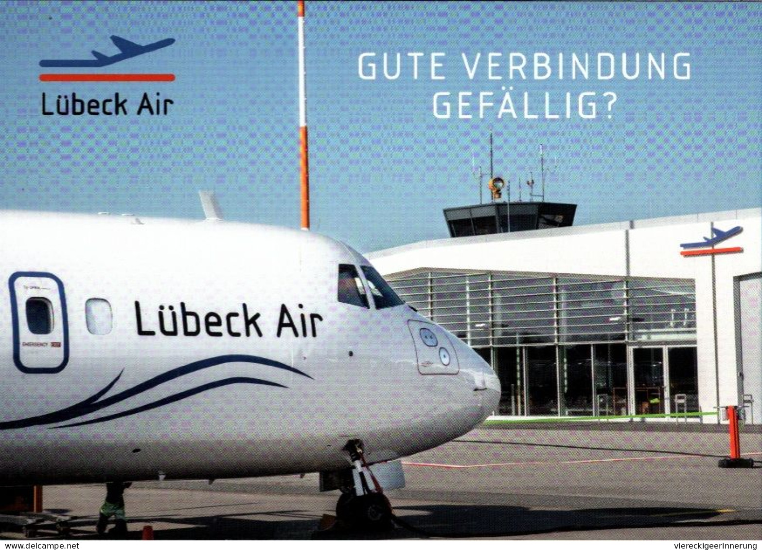 ! Moderne Ansichtskarte Flughafen Lübeck, Airport, Gute Verbindung Gefällig ? - Aerodrome