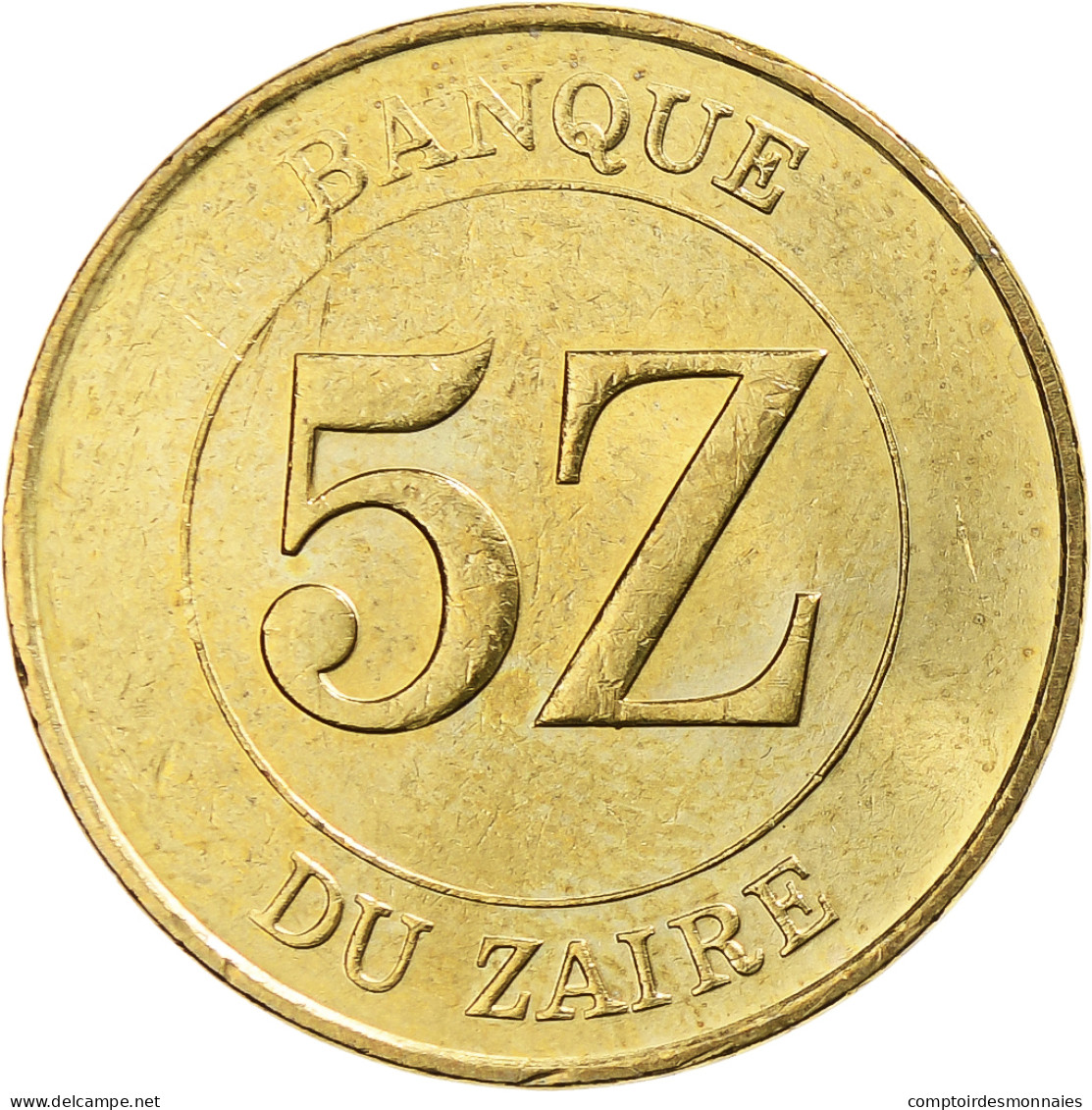 Monnaie, Zaïre, 5 Zaïres, 1987, SPL, Laiton, KM:14 - Zaire (1971 -97)