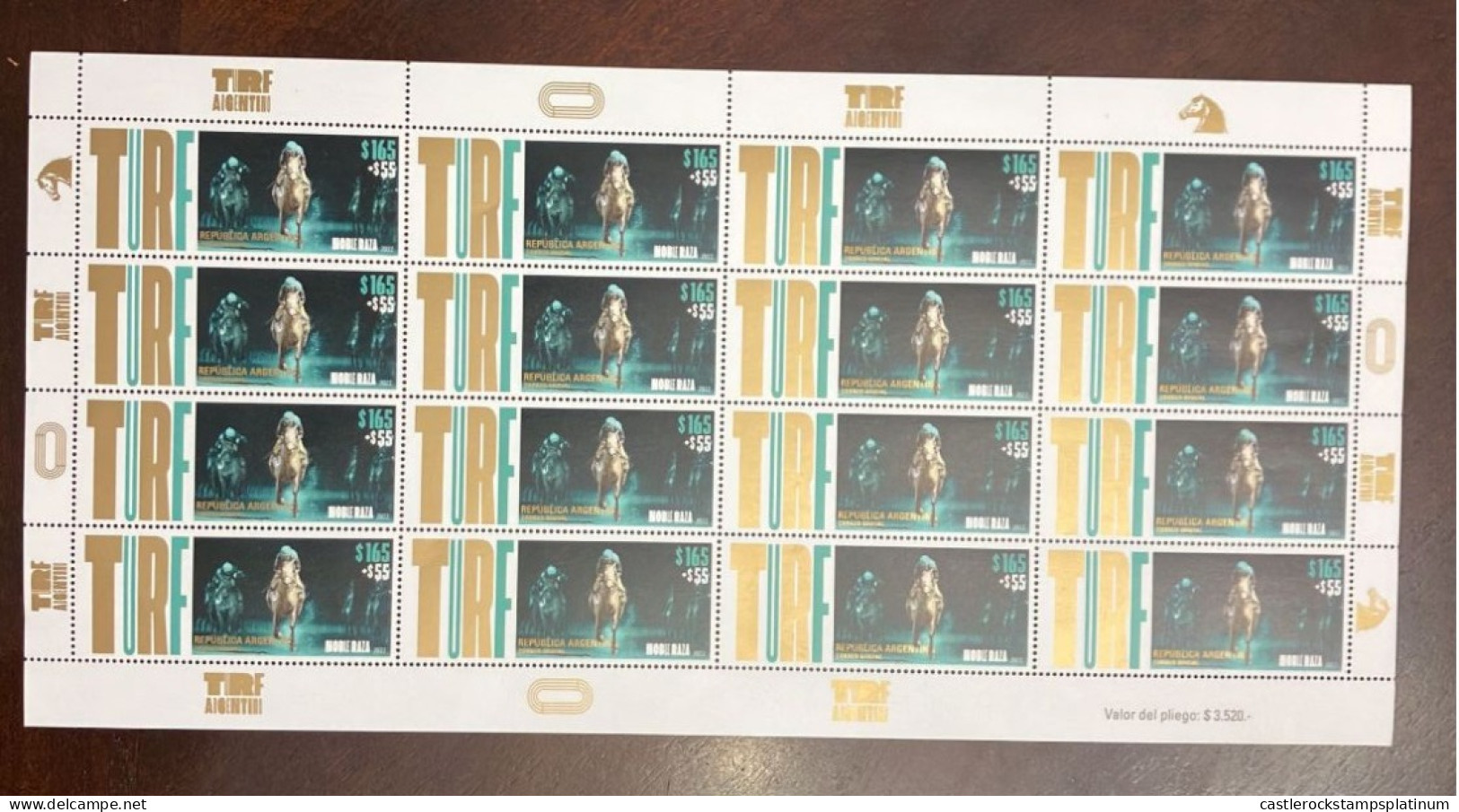 P) 2022 ARGENTINA, THOROUGHBRED TRAINING, DOUBLE RACE, FULL SHEET, MNH - Otros & Sin Clasificación