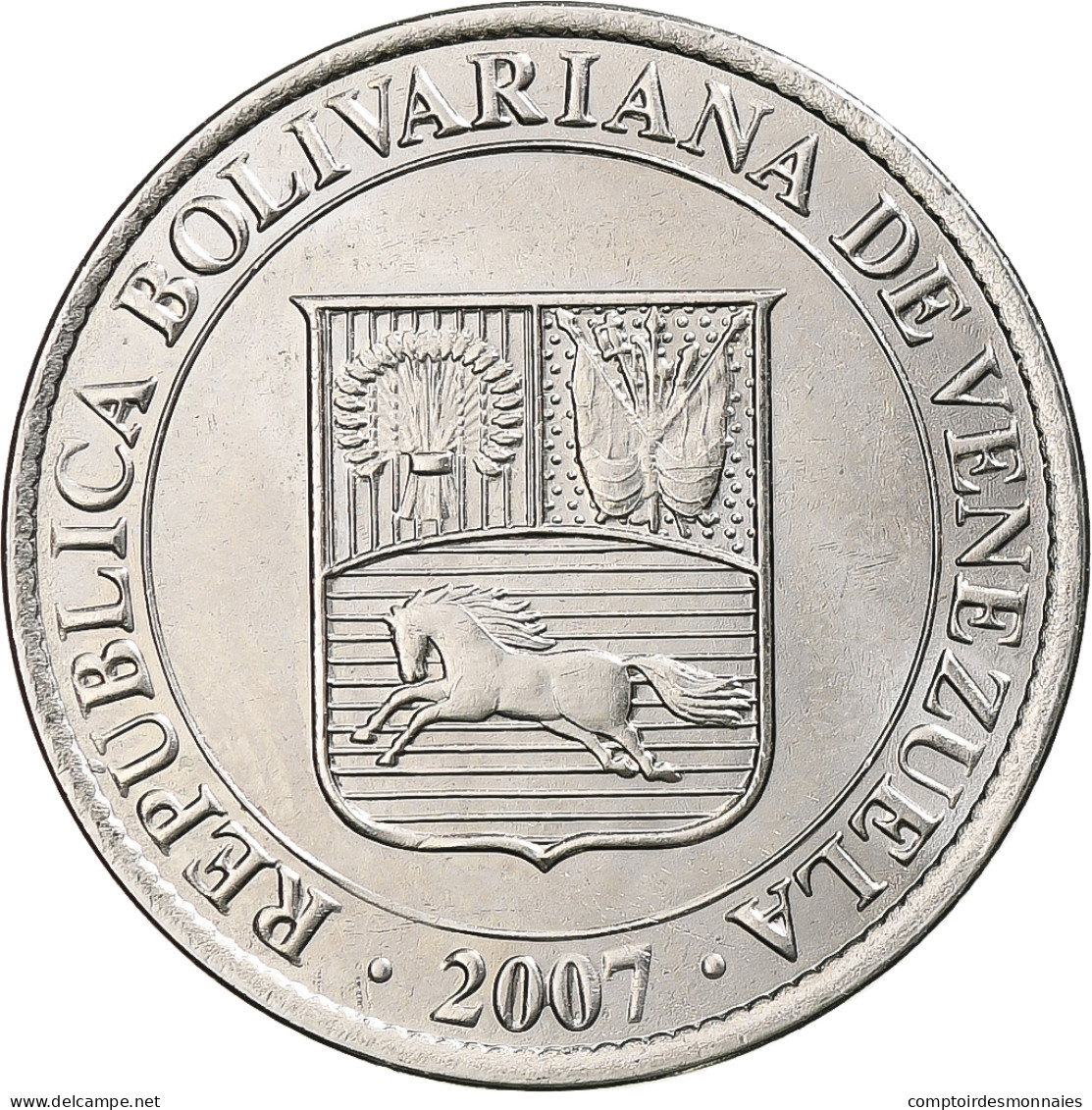 Venezuela, 12-1/2 Centimos, 2007, Maracay, Nickel Plaqué Acier, FDC, KM:90 - Venezuela