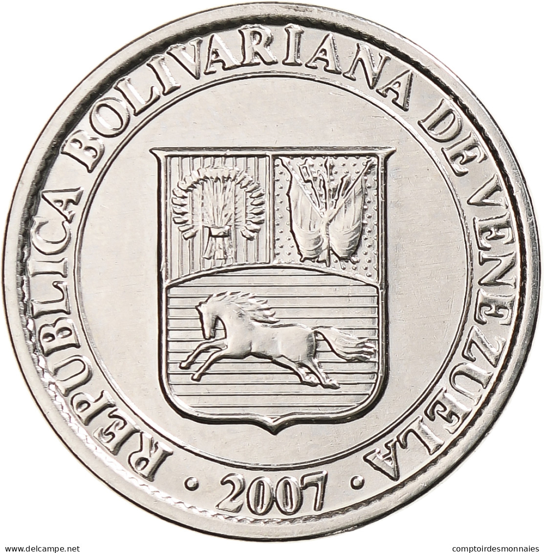 Monnaie, Venezuela, 25 Centimos, 2007, Maracay, FDC, Nickel Plaqué Acier, KM:91 - Venezuela