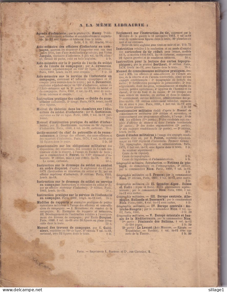 MILITARIA - Cours Pratique De Topographie De Lecture Des Cartes Et De Connaissance Du Terrain Par J. Dennery 1883 - Karten/Atlanten