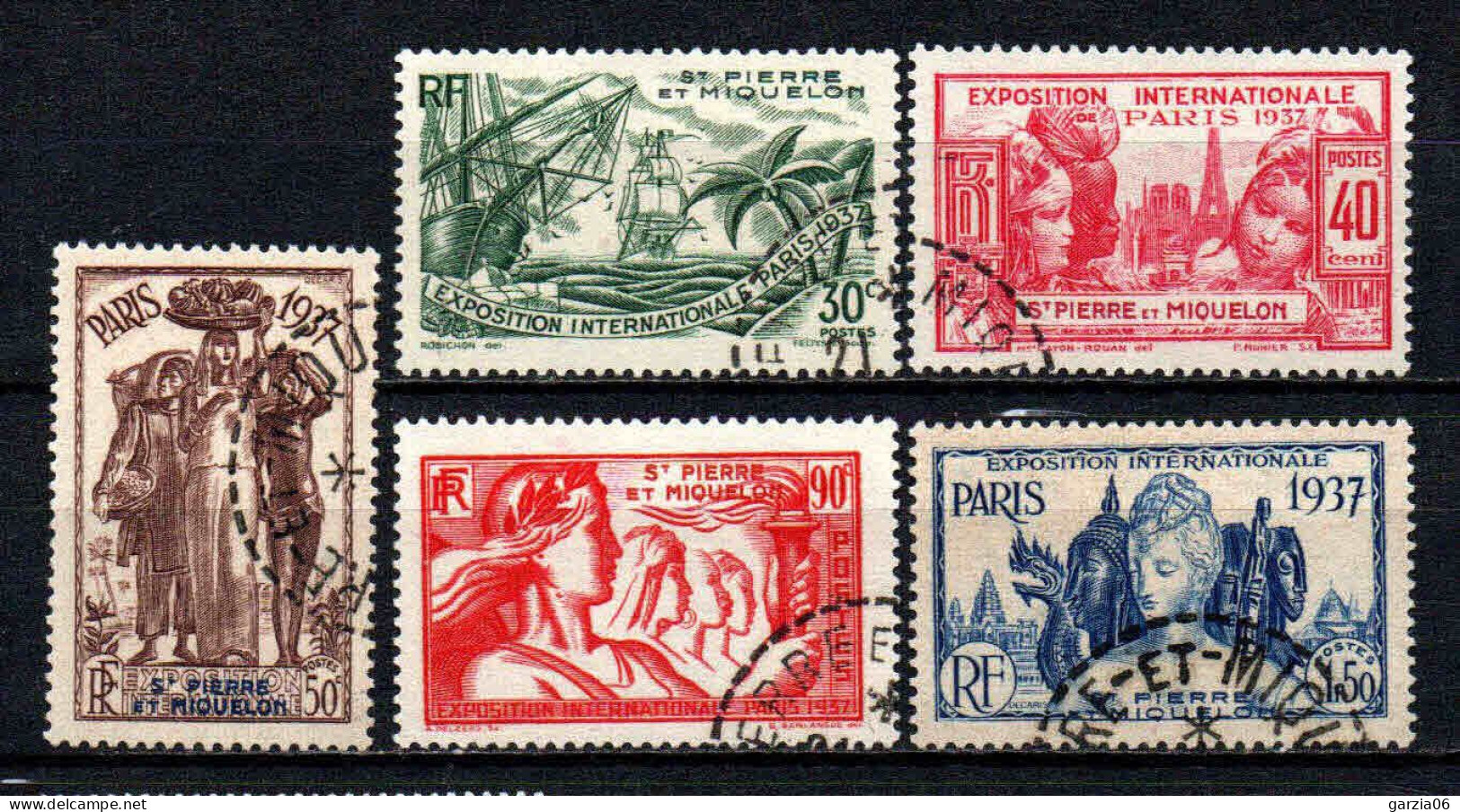 St Pierre Et Miquelon - 1937 - Exposition Internationale De Paris - N° 161 à 165 - Oblit - Used - Usados