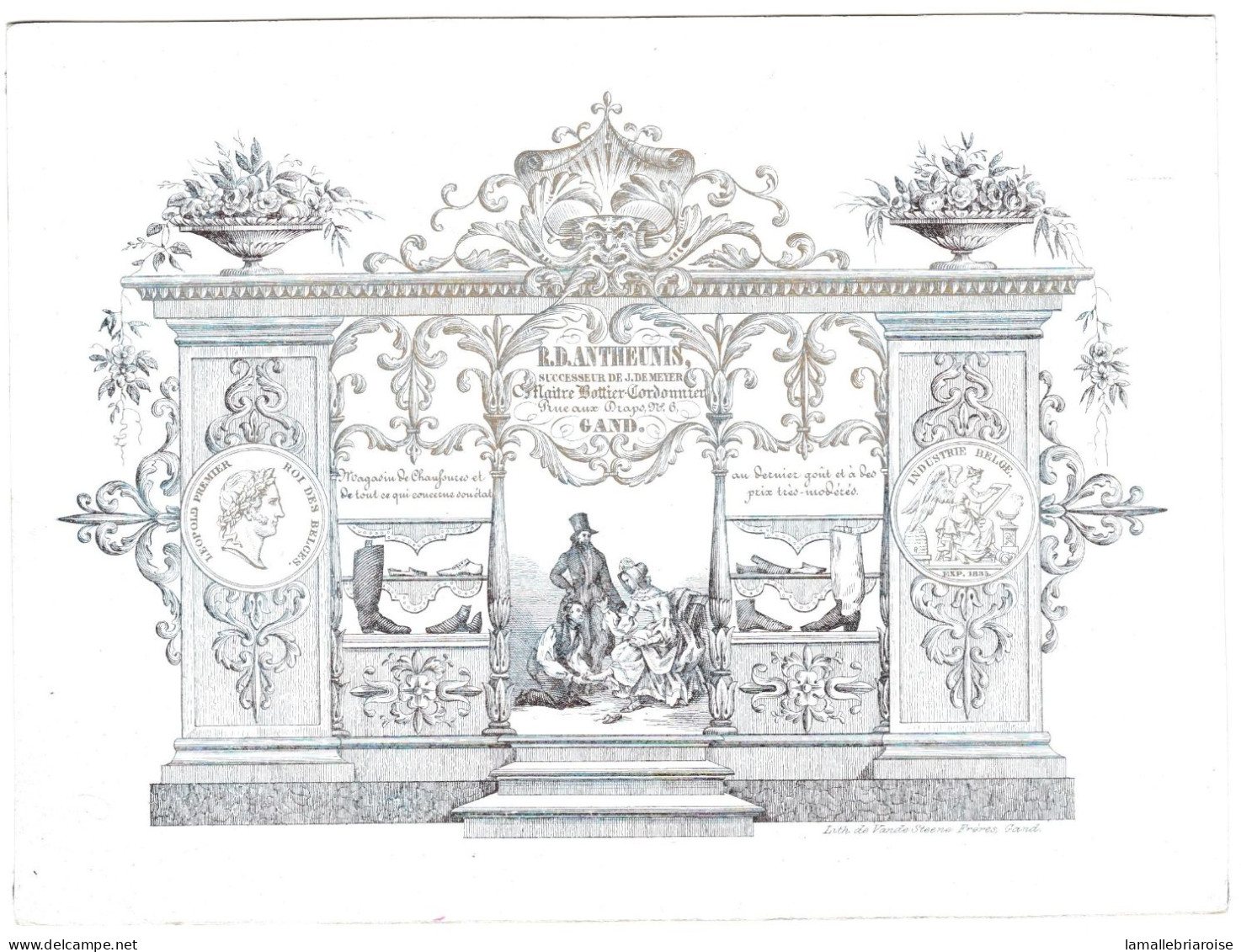 Belgique "Carte Porcelaine" Porseleinkaart, R.D. Antheunis, Maitre Bottier, Gand, Gent, Dim177x132mm - Porcelana