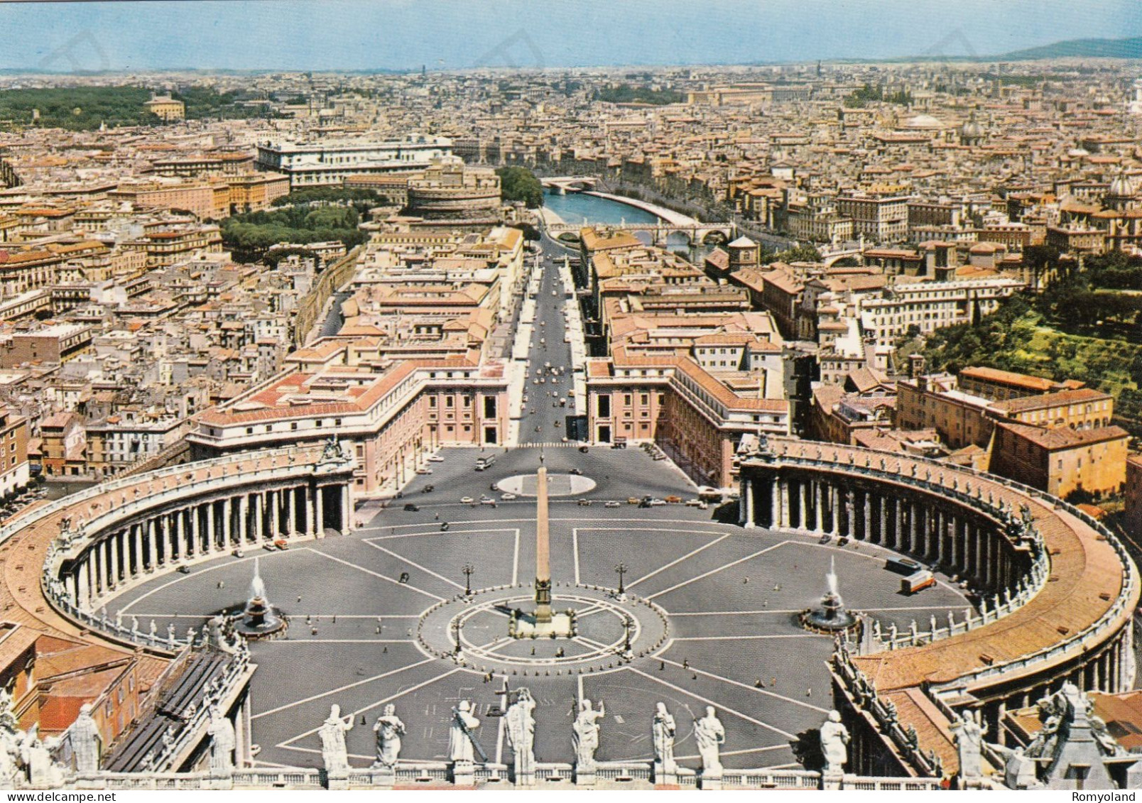 CARTOLINA  ROMA,LAZIO-PANORAMA DALLA CUPOLA DI S.PIETRO-STORIA,MEMORIA,CULTURA,IMPERO ROMANO,BELLA ITALIA,NON VIAGGIATA - Viste Panoramiche, Panorama