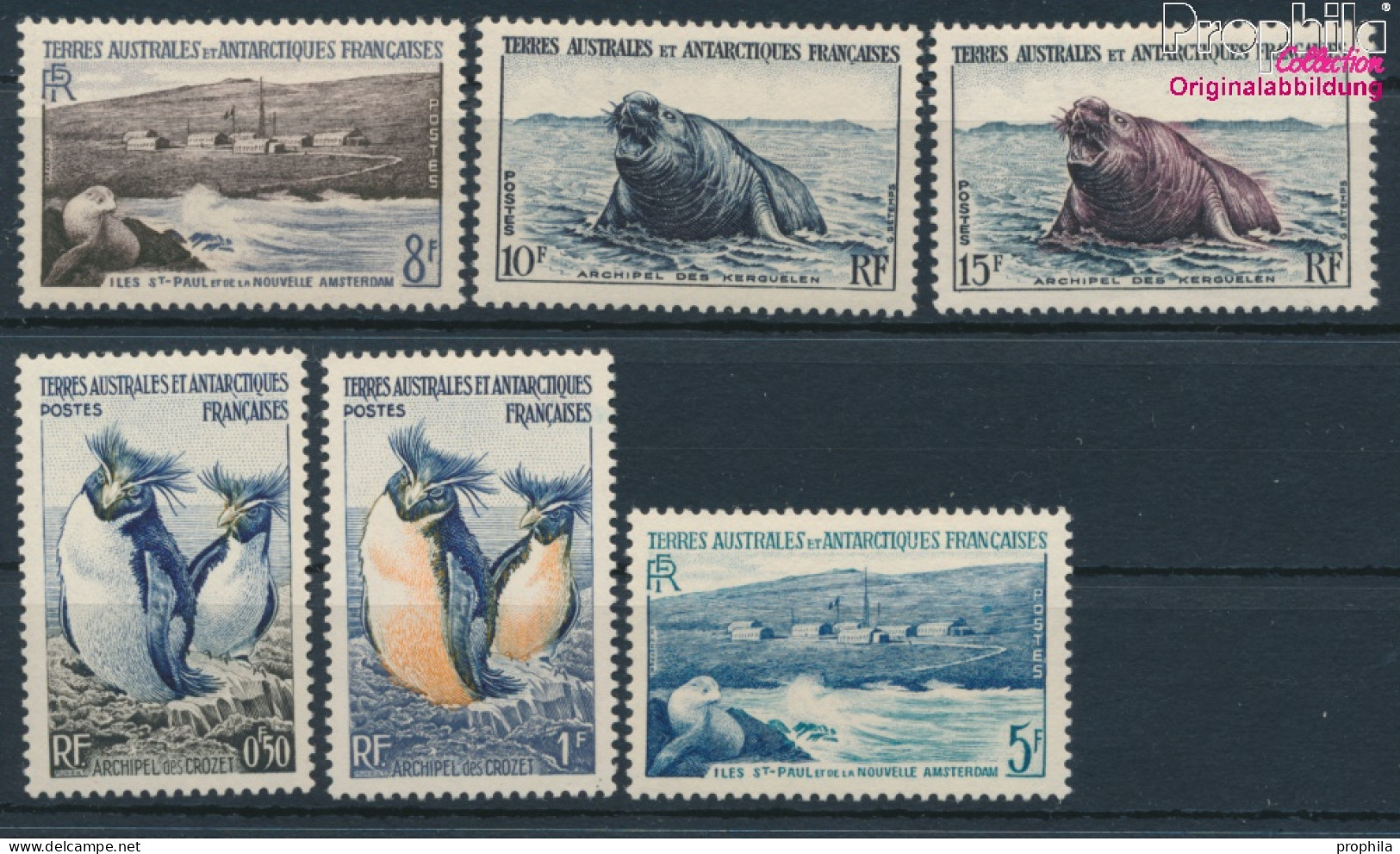 Französ. Gebiete Antarktis 2-7 (kompl.Ausg.) Postfrisch 1956 Freimarken: Pinguine, Robben (10174658 - Neufs