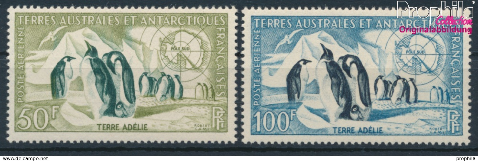 Französ. Gebiete Antarktis 8-9 (kompl.Ausg.) Postfrisch 1956 Freimarke:Tiere (10174657 - Neufs