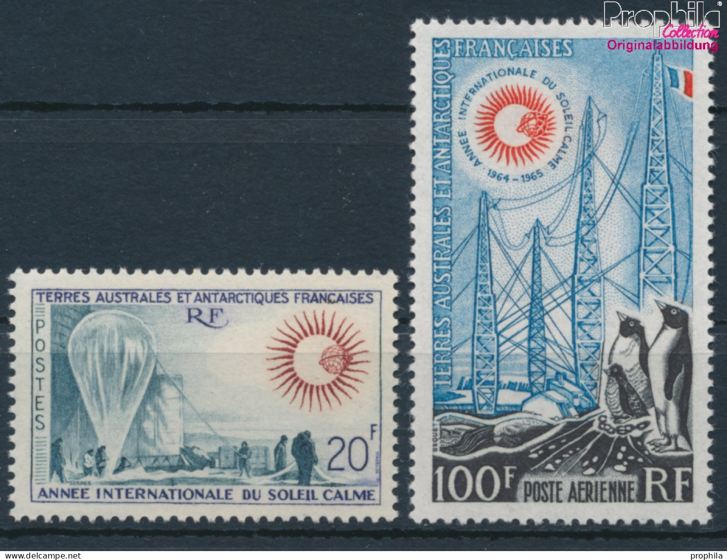 Französ. Gebiete Antarktis 29-30 (kompl.Ausg.) Postfrisch 1963 Ruhige Sonne - Ballons, Pinguine (10174647 - Neufs