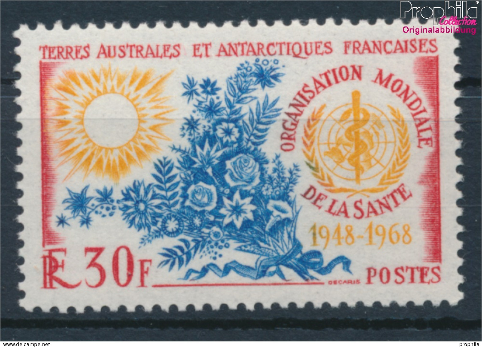 Französ. Gebiete Antarktis 44 (kompl.Ausg.) Postfrisch 1968 20 Jahre WHO (10174636 - Neufs
