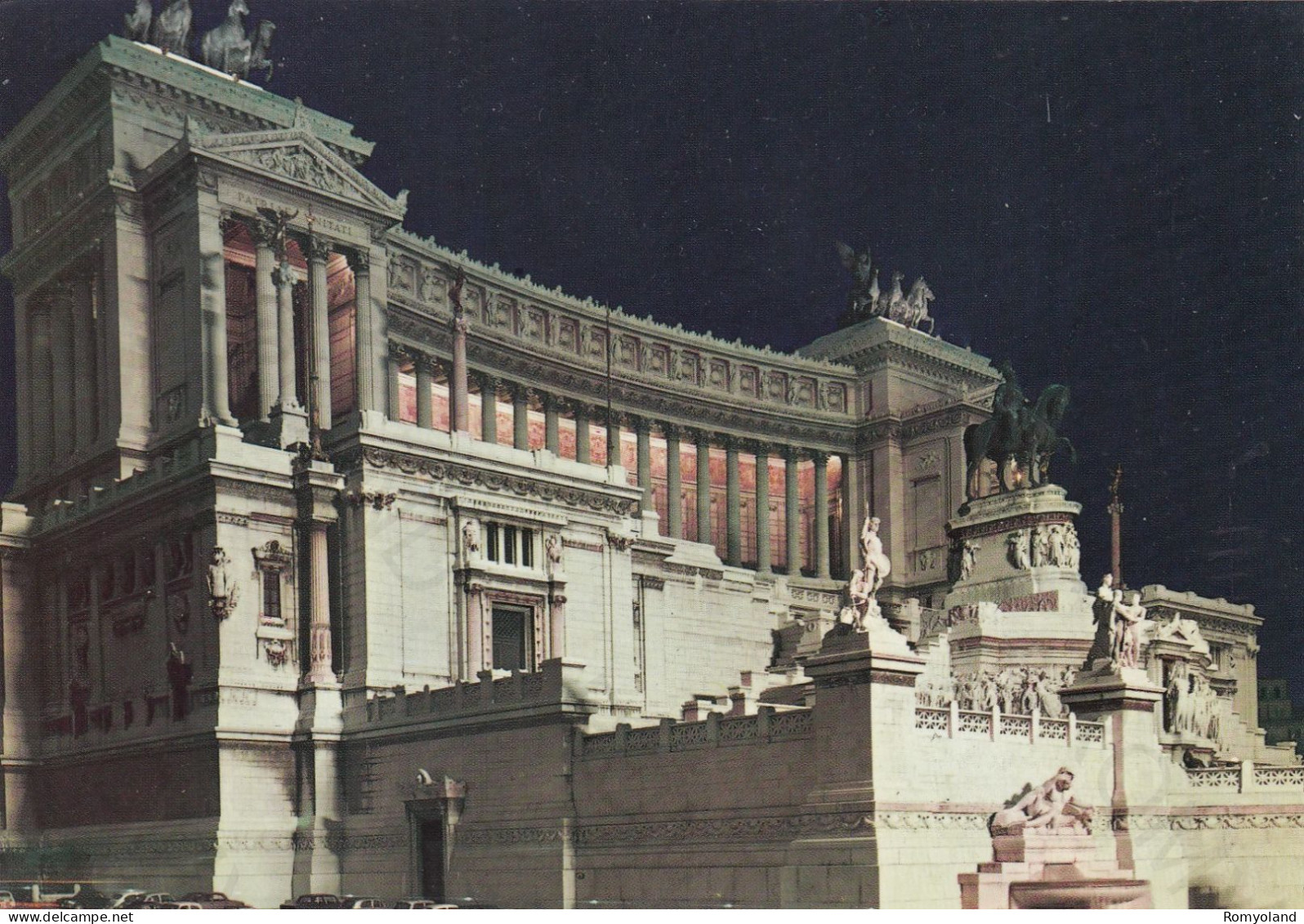 CARTOLINA  ROMA,LAZIO-ALTARE DELLA PATRIA-NOTTURNO-STORIA,MEMORIA,CULTURA,IMPERO ROMANO,BELLA ITALIA,NON VIAGGIATA - Altare Della Patria