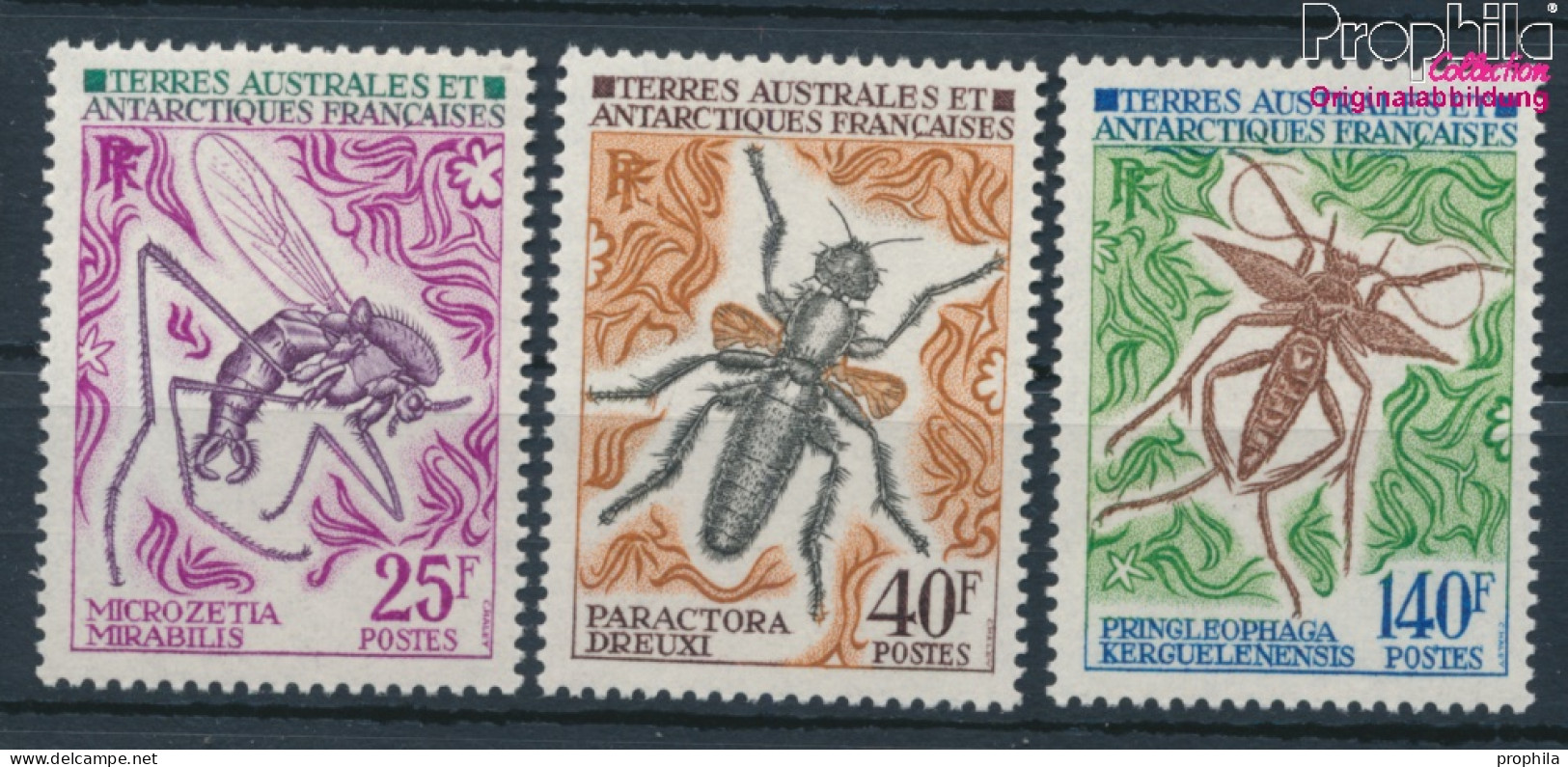 Französ. Gebiete Antarktis 71-73 (kompl.Ausg.) Postfrisch 1972 Insekten (10174624 - Neufs