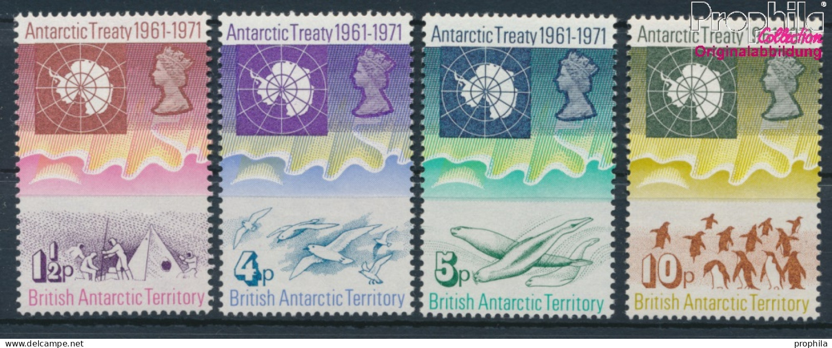 Britische Gebiete Antarktis 39-42 (kompl.Ausg.) Postfrisch 1971 Antarktisvertrag (10174677 - Ongebruikt