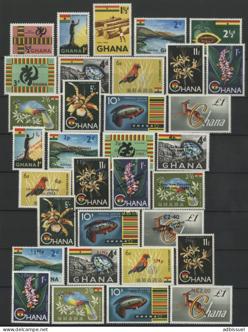 GHANA 3 Séries Complètes N° 41 à 53A + 201 à 211 + 266 à 273 ** Neuves (MNH) Cote 95 € - Ghana (1957-...)