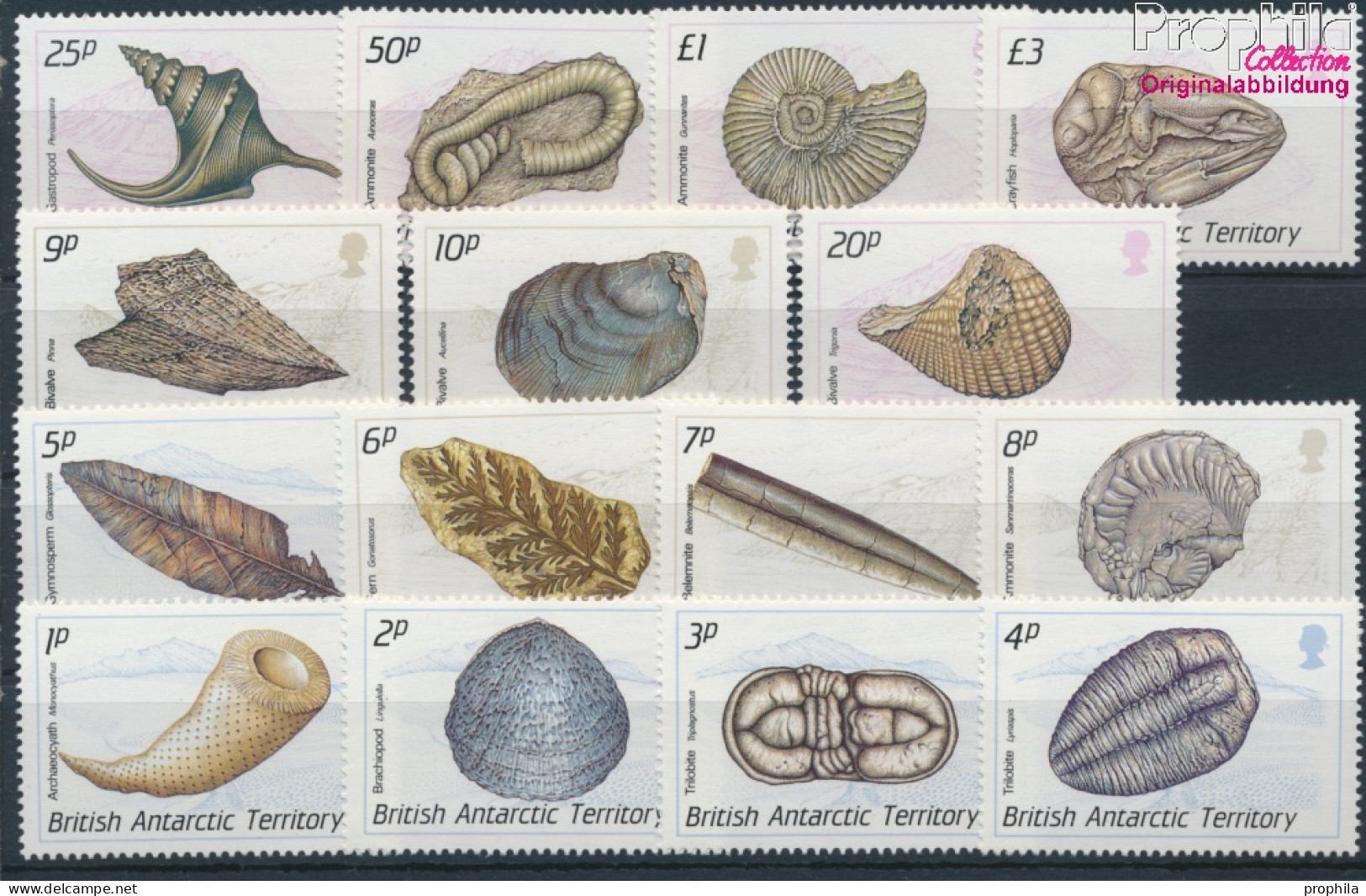 Britische Gebiete Antarktis 156-170 (kompl.Ausg.) Postfrisch 1990 Fossilien (10174667 - Ongebruikt