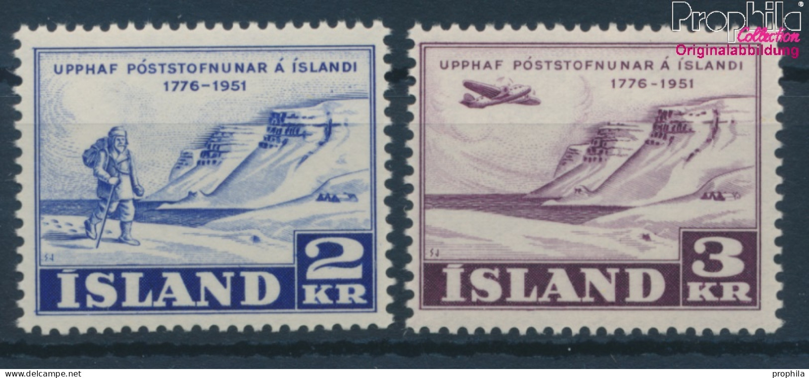 Island Postfrisch 175 Jahre Postdienst 1951 175 Jahre Postdienst  (10230566 - Nuovi