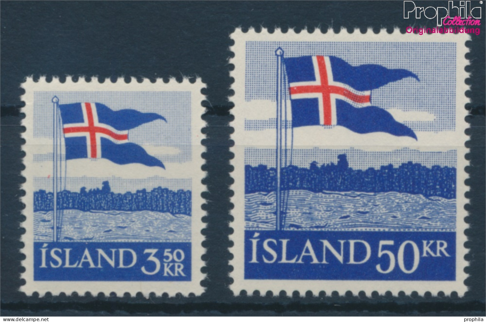 Island 327-328 (kompl.Ausg.) Postfrisch 1958 40 Jahre Landesflagge (10230581 - Ungebraucht