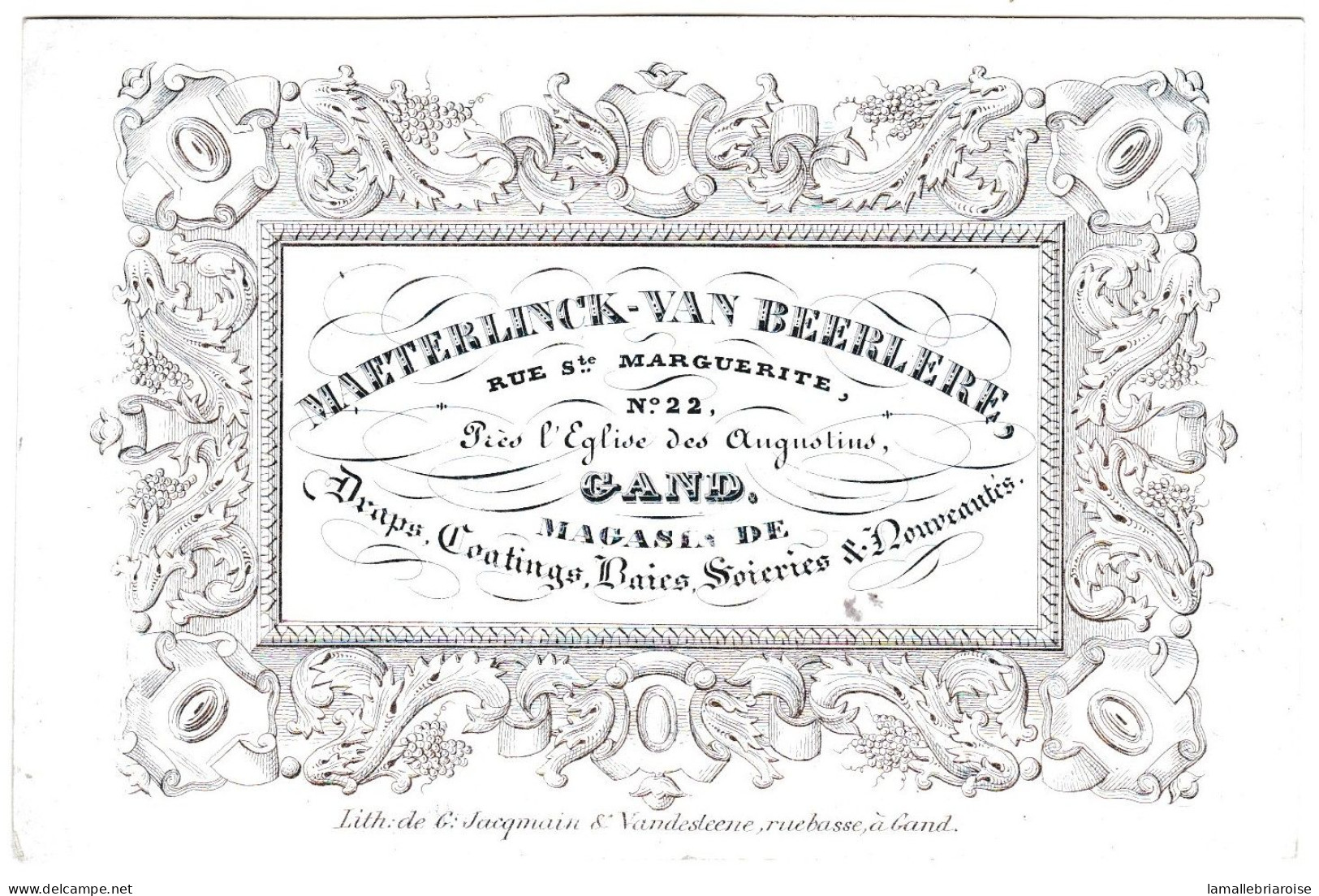 Belgique "Carte Porcelaine" Porseleinkaart,Maeterlinck-Van Beerlere, Draps Coatings... Gand, Gent, Dim121x80mm - Porcelana