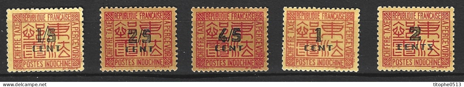 INDOCHINE. Timbres-taxe N°57-61 De 1931-41. - Postage Due
