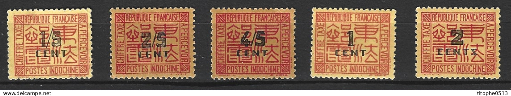 INDOCHINE. Timbres-taxe N°57-61 De 1931-41. - Timbres-taxe