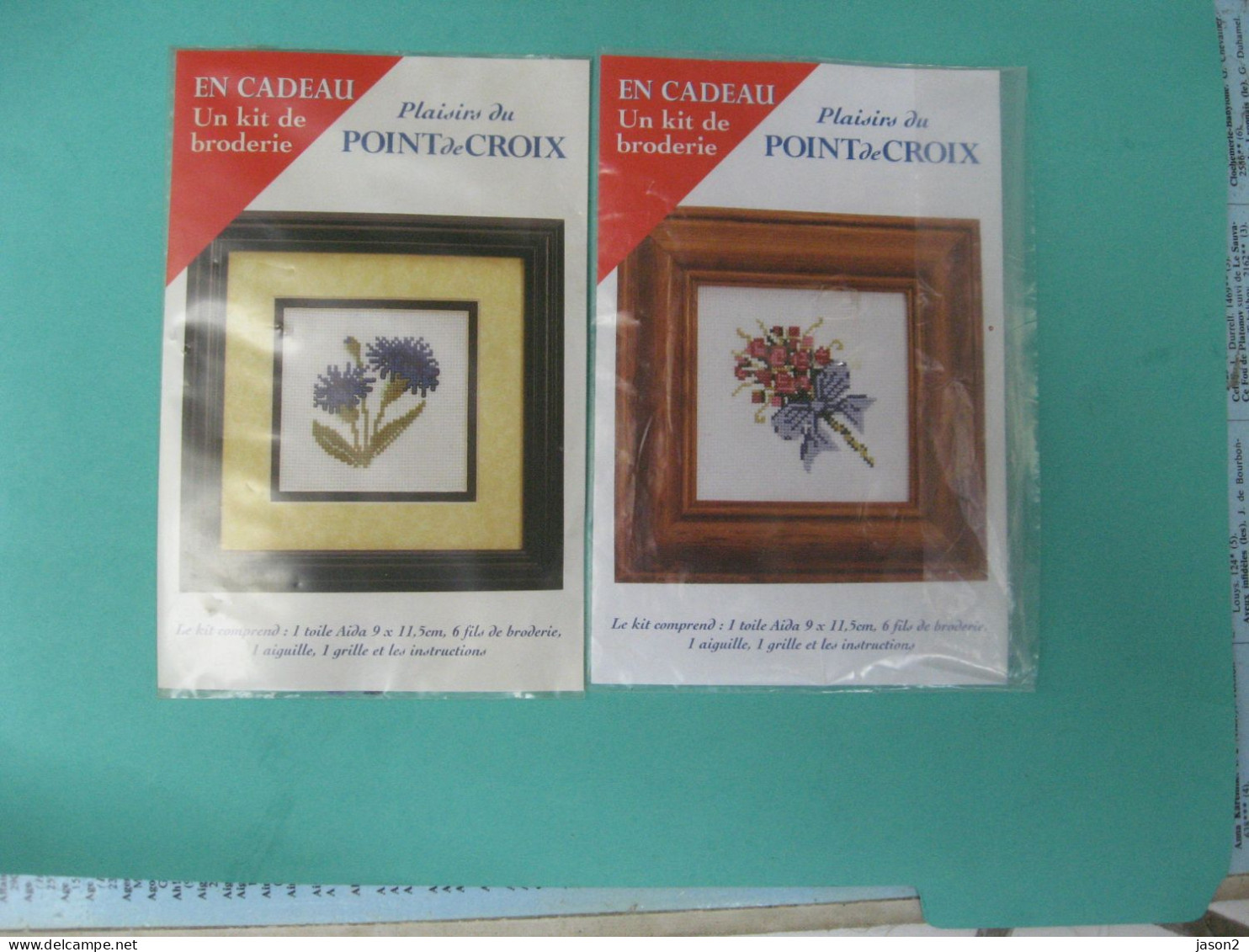 LOT DE 2 PETITS KIT PLAISIRS DU POINT DE CROIX FLEURS - Andere & Zonder Classificatie