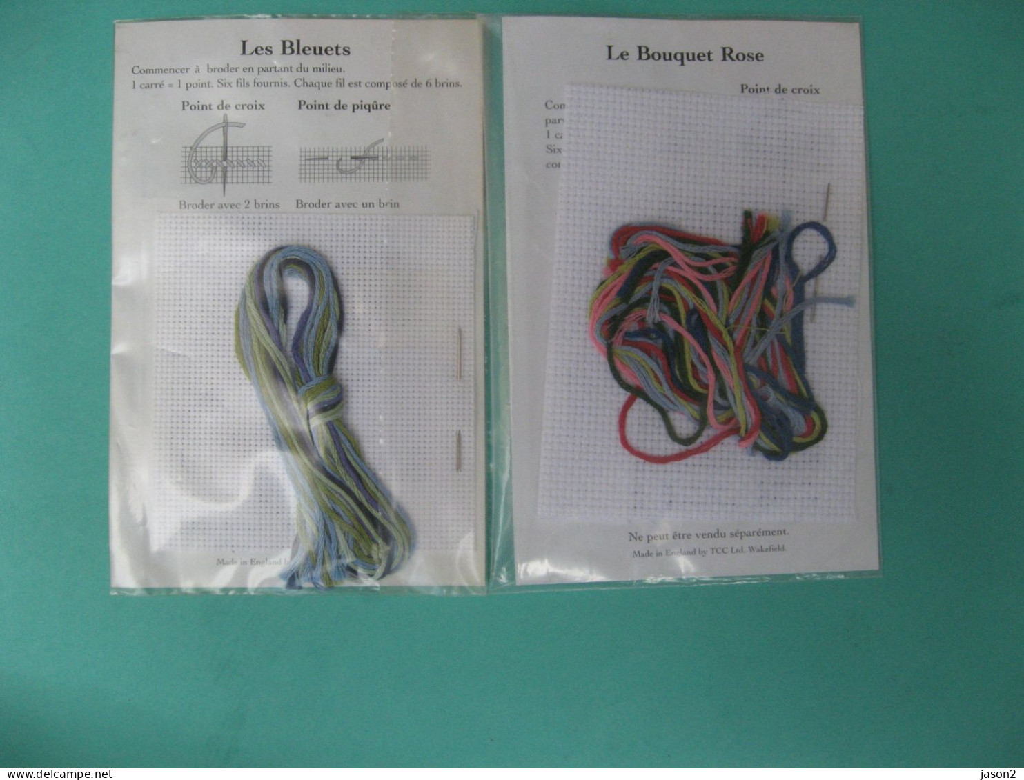 LOT DE 2 PETITS KIT PLAISIRS DU POINT DE CROIX FLEURS - Other & Unclassified