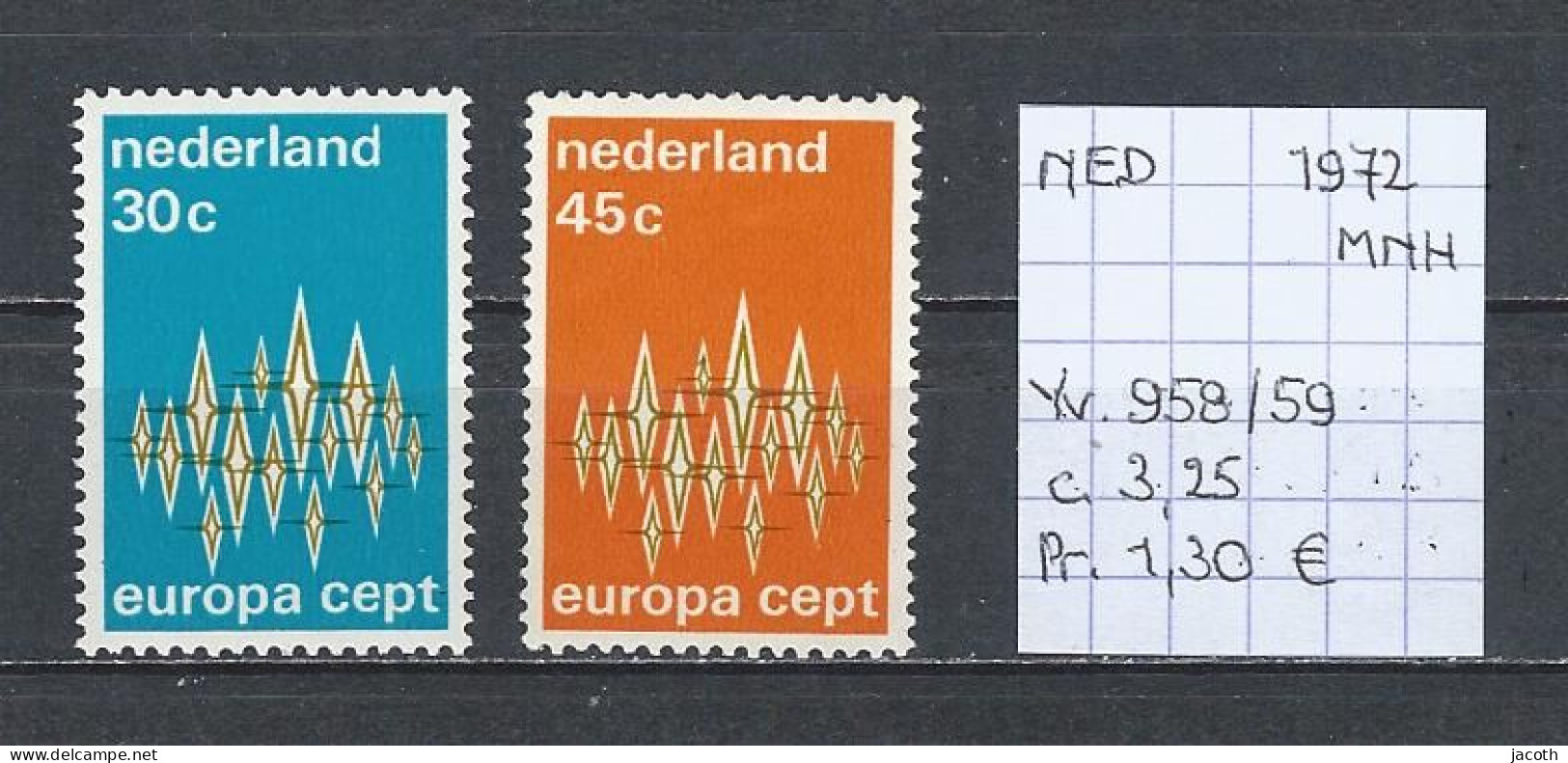 (TJ) Europa CEPT 1972 - Nederland YT 958/59 (postfris/neuf/MNH) - 1972