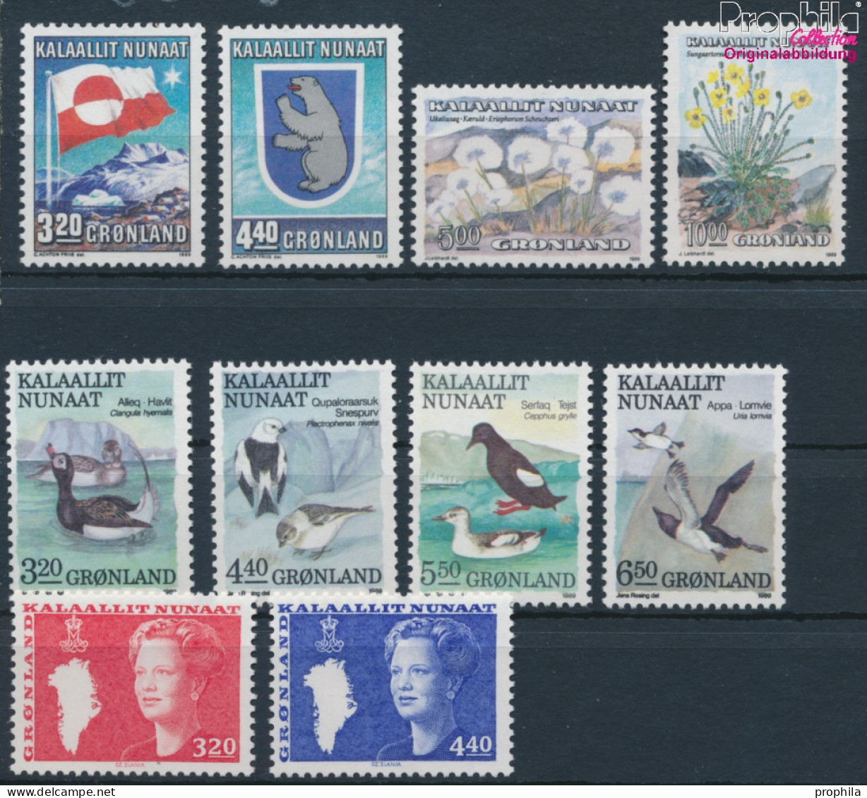 Dänemark - Grönland Postfrisch Margarethe 1989 Margarethe, Vögel, Blmen, Autonomie  (10174756 - Unused Stamps