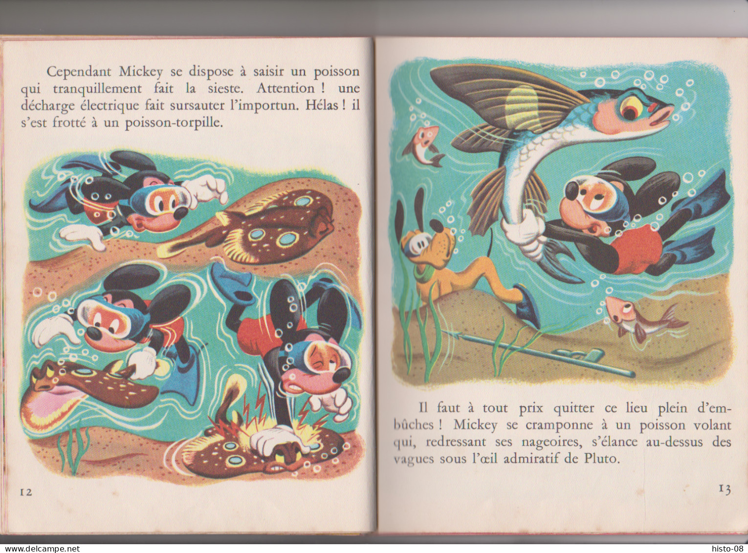 MICKEY Et PLUTO CHASSEURS SOUS - MARINS . W . DISNEY . 1955 . LES ALBUMS ROSES . - Bibliotheque Rose