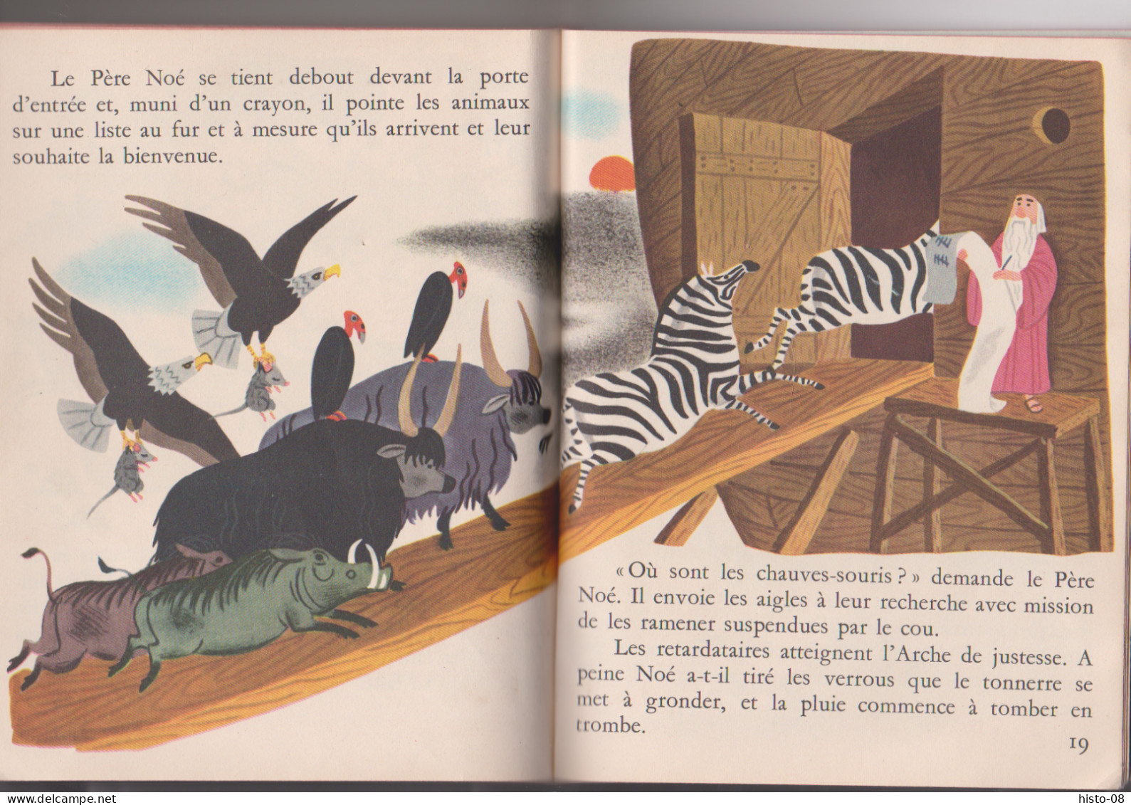 L'ARCHE DE NOE  . W . DISNEY . 1953 . LES ALBUMS ROSES . - Bibliothèque Rose