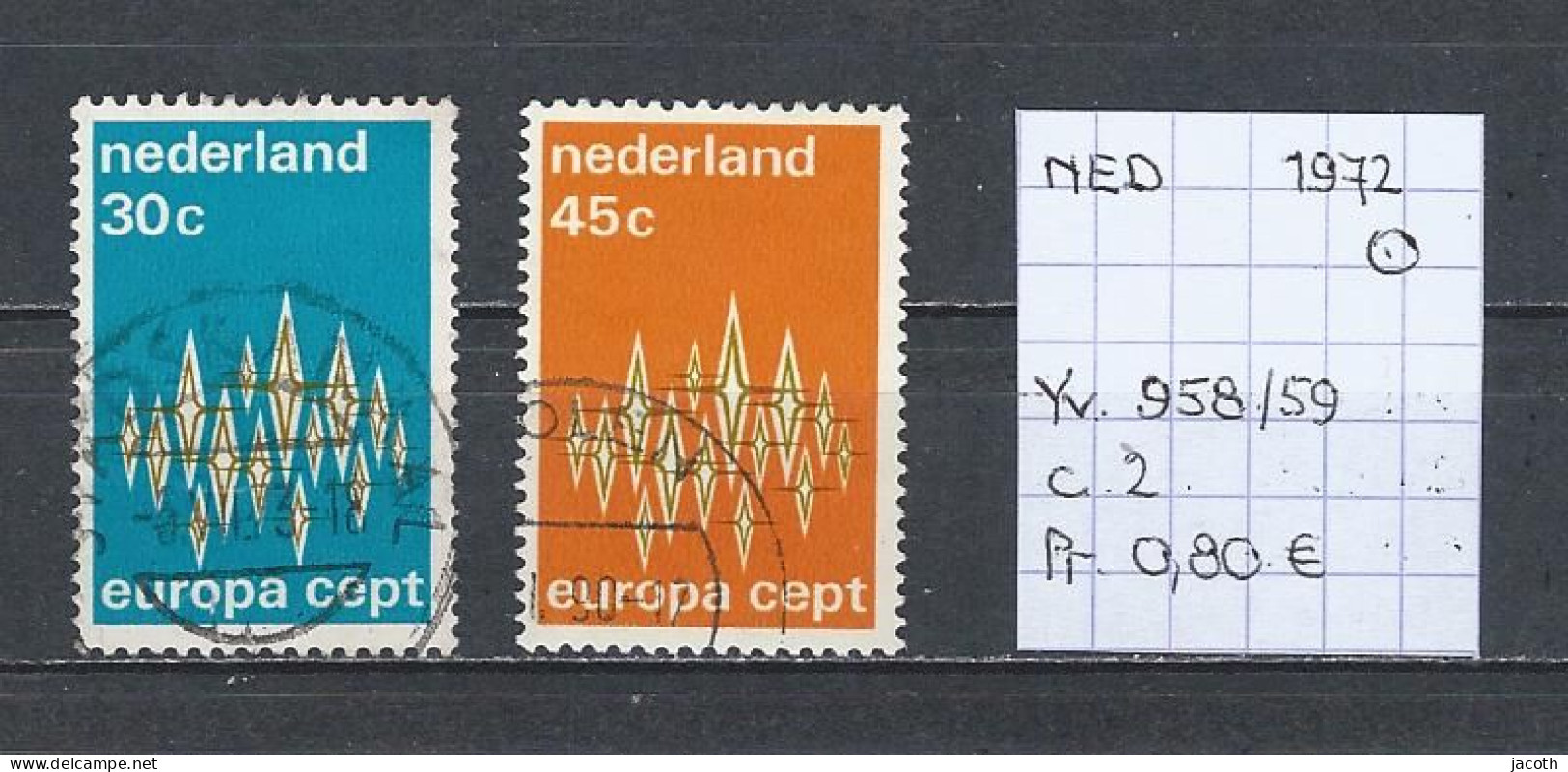 (TJ) Europa CEPT 1972 - Nederland YT 958/59 (gest./obl./used) - 1972