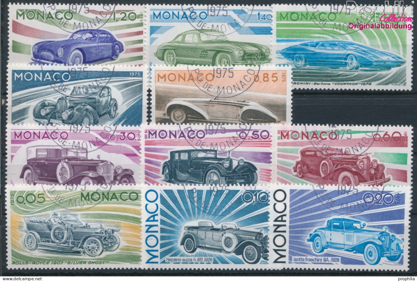 Monaco 1191-1201 (kompl.Ausg.) Gestempelt 1975 Automobilbau (10194110 - Usados