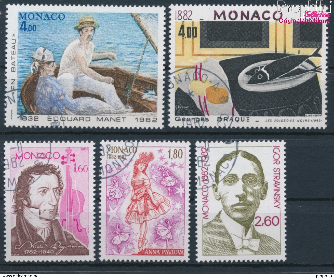 Monaco 1553-1557 (kompl.Ausg.) Gestempelt 1982 Bedeutende Künstler (10194104 - Used Stamps