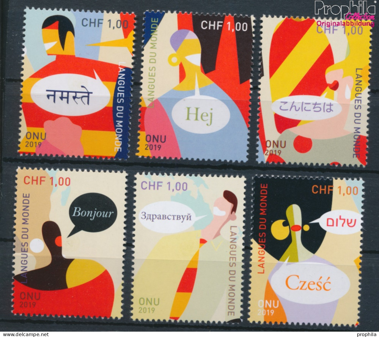 UNO - Genf 1067-1072 (kompl.Ausg.) Postfrisch 2019 Sprachen Der Welt (10194054 - Unused Stamps