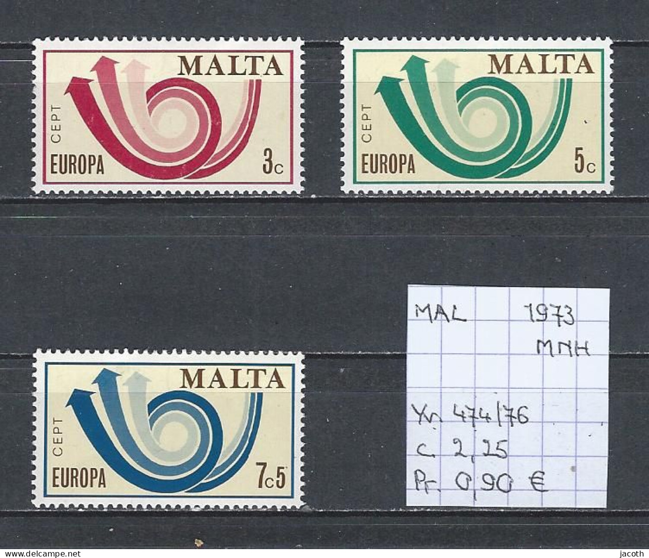 (TJ) Europa CEPT 1973 - Malta YT 474/76 (postfris/neuf/MNH) - 1973