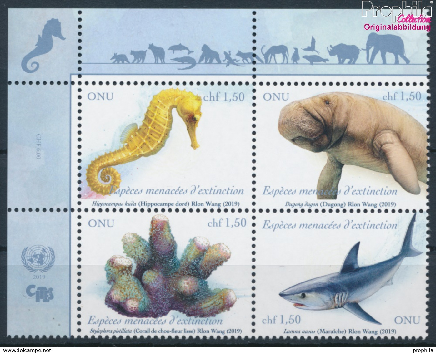 UNO - Genf 1074-1077 Viererblock (kompl.Ausg.) Postfrisch 2019 Gefährdete Arten (10194046 - Unused Stamps