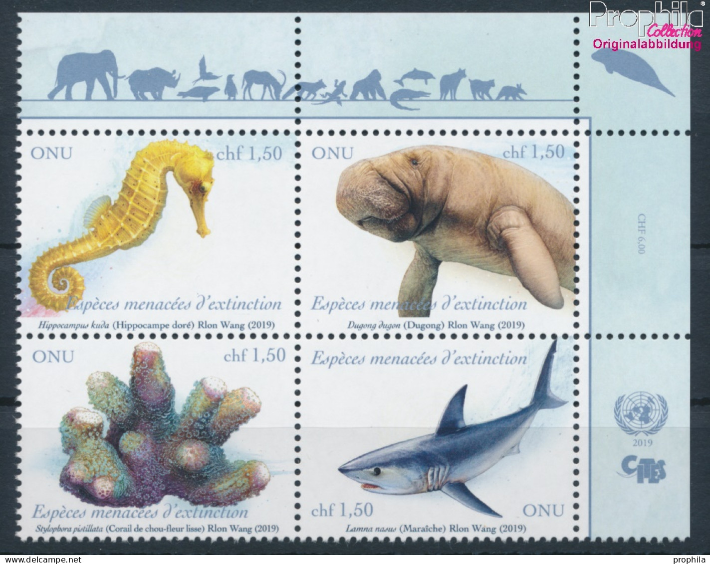 UNO - Genf 1074-1077 Viererblock (kompl.Ausg.) Postfrisch 2019 Gefährdete Arten (10194047 - Unused Stamps