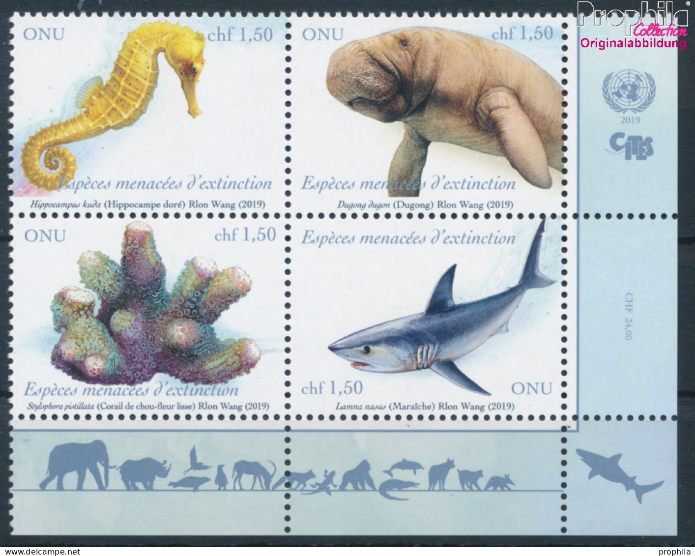 UNO - Genf 1074-1077 Viererblock (kompl.Ausg.) Postfrisch 2019 Gefährdete Arten (10194052 - Unused Stamps