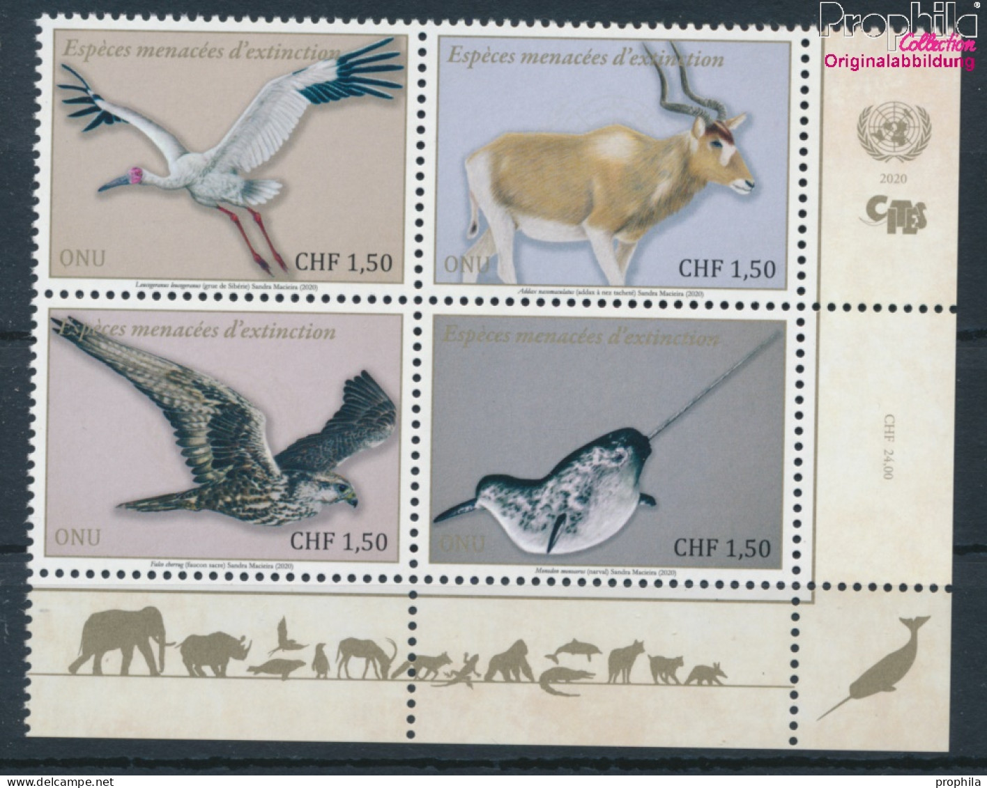 UNO - Genf 1106-1109 Viererblock (kompl.Ausg.) Postfrisch 2020 Gefährdete Arten (10194024 - Neufs