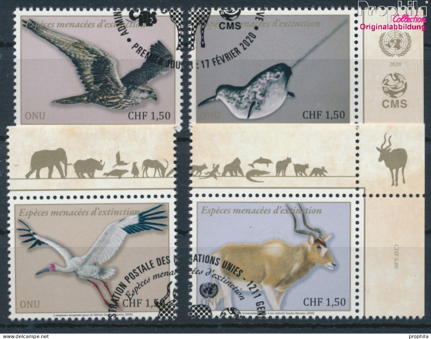 UNO - Genf 1106-1109 (kompl.Ausg.) Gestempelt 2020 Gefährdete Arten (10194007 - Used Stamps