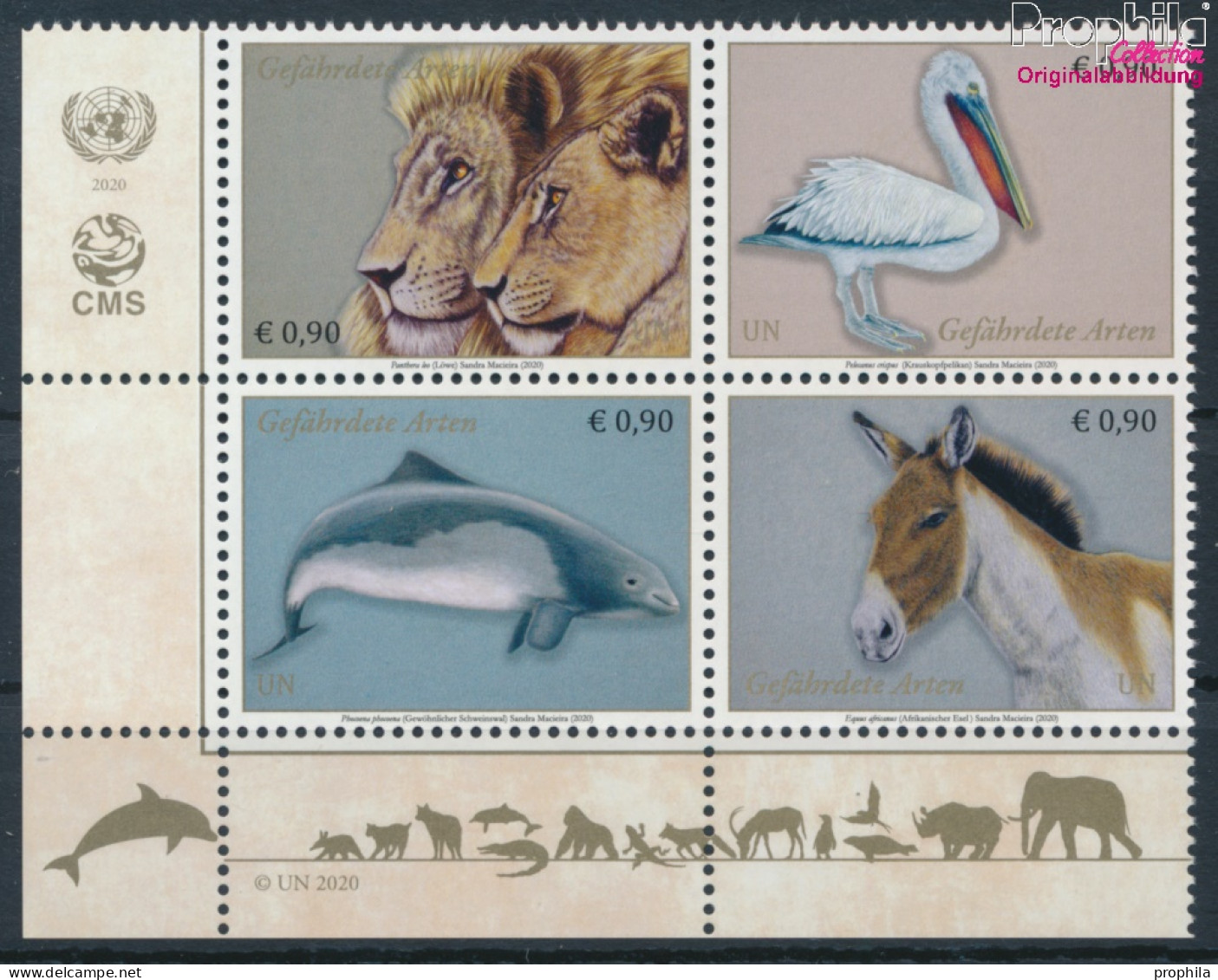 UNO - Wien 1078-1081 Viererblock (kompl.Ausg.) Postfrisch 2020 Gefährdete Arten (10193928 - Ungebraucht