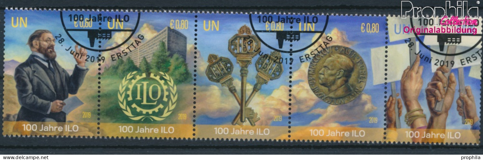 UNO - Wien 1057-1061 Fünferstreifen (kompl.Ausg.) Gestempelt 2019 Arbeitsorganisation (10193913 - Used Stamps