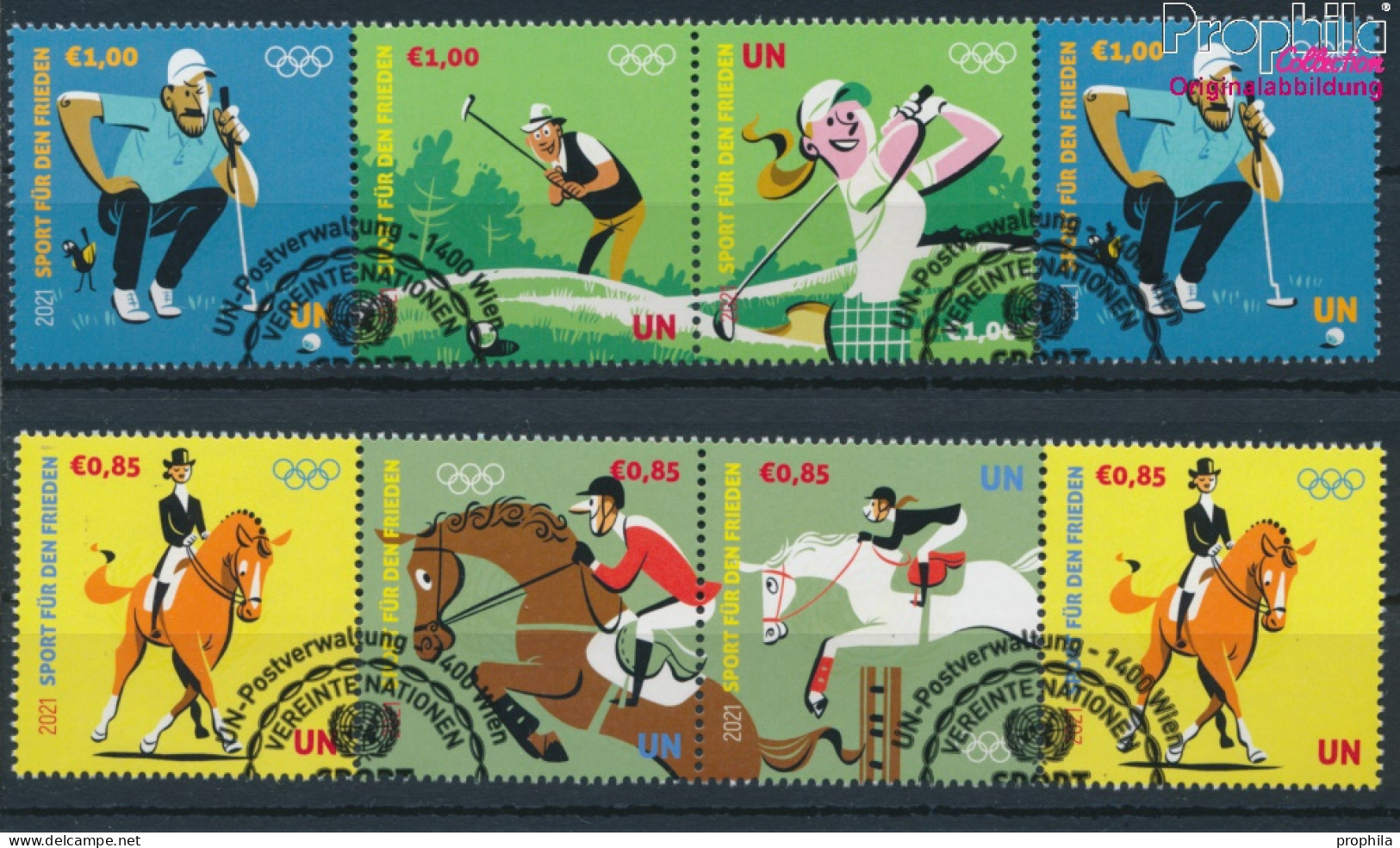 UNO - Wien 1106-1111 Viererstreifen (kompl.Ausg.) Gestempelt 2021 Olympische Sommerspiele (10193904 - Used Stamps