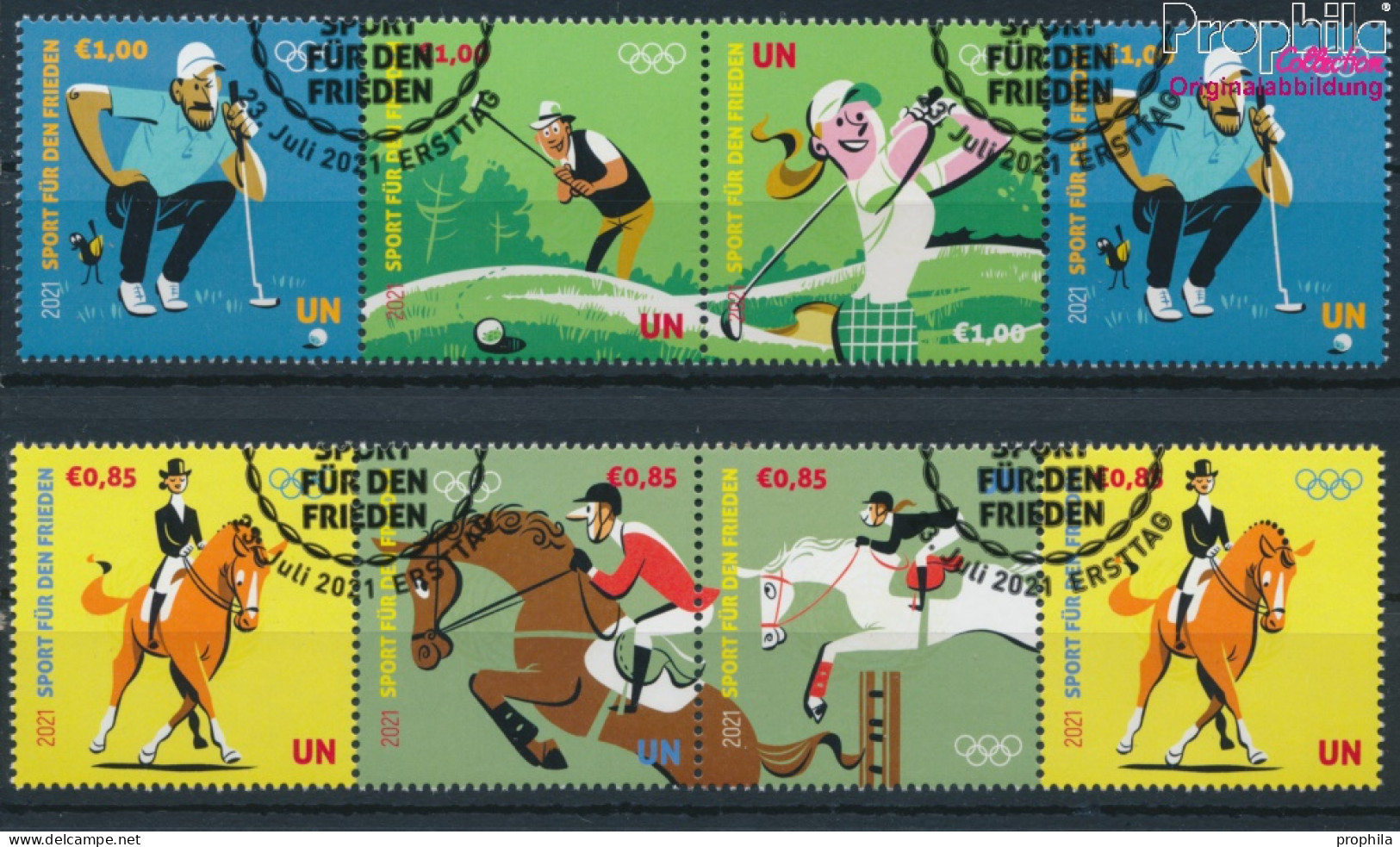 UNO - Wien 1106-1111 Viererstreifen (kompl.Ausg.) Gestempelt 2021 Olympische Sommerspiele (10193905 - Used Stamps