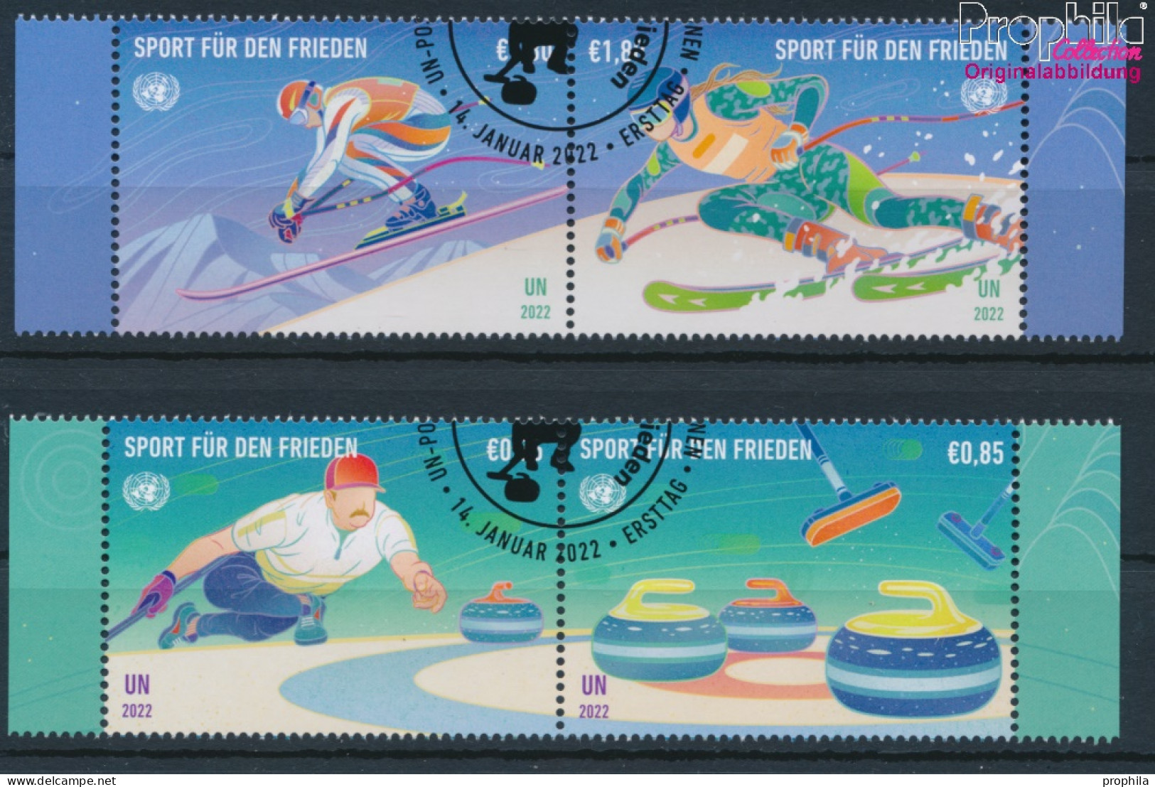 UNO - Wien 1146-1149 Paare (kompl.Ausg.) Gestempelt 2022 Olympische Winterspiele (10193902 - Used Stamps