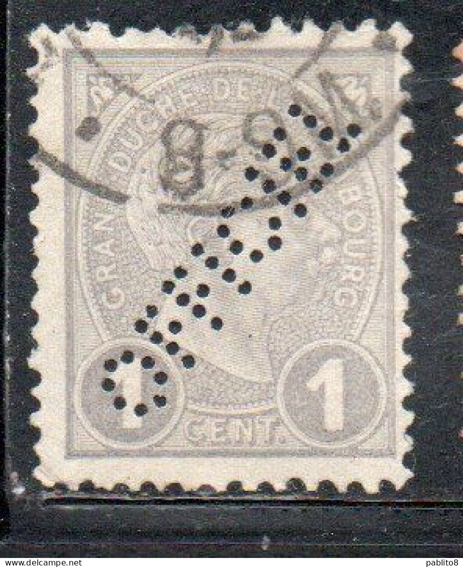 LUXEMBOURG LUSSEMBURGO 1895 1899 GRAND DUKE ADOLPHE PERF. OFFICIEL CENT. 1c USED USATO OBLITERE' - Officials