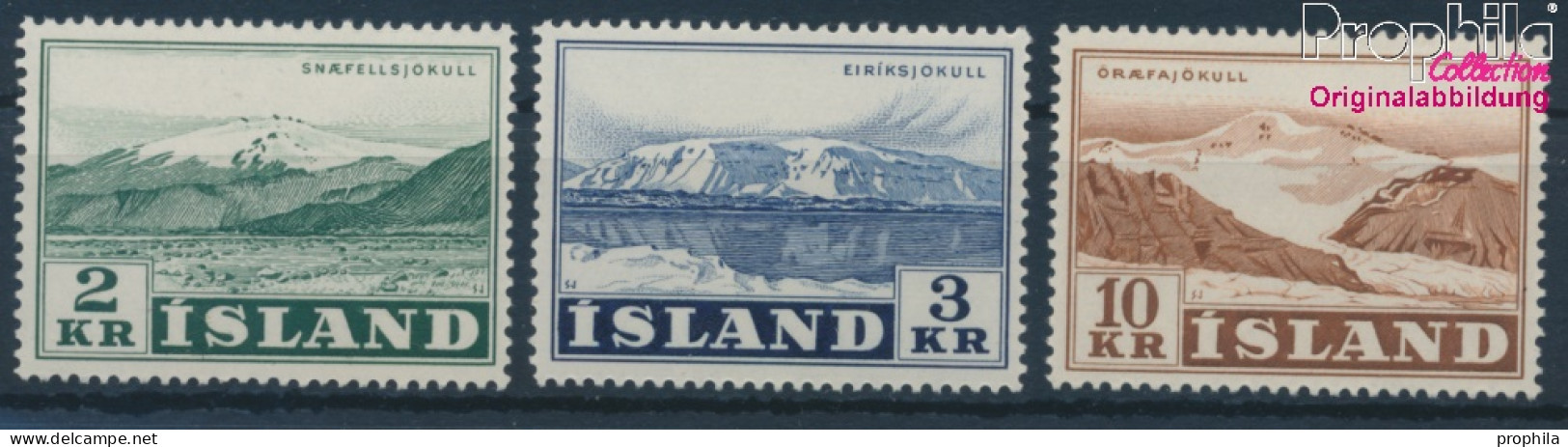 Island 316-318 (kompl.Ausg.) Postfrisch 1957 Freimarken: Landschaften (10230576 - Ongebruikt