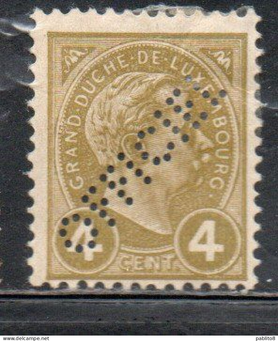 LUXEMBOURG LUSSEMBURGO 1895 1899 GRAND DUKE ADOLPHE PERF. OFFICIEL CENT. 4c MH - Service